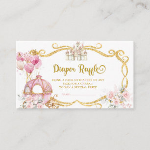 Royal Princess Pink Pumpkin Carriage Diaper Raffin Begleitkarte