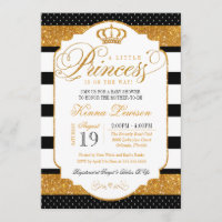 Royal Princess Schwarz-weiß Stripe Gold Baby Dusch