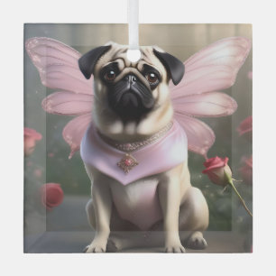 Royal Pug: Die Prinzessin-Feie der verzauberten Re Ornament Aus Glas