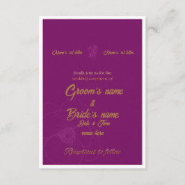 : Royal Purple und Goldene Hochzeits-Einladung  Einladung