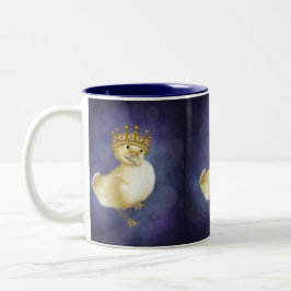 Royal Quackery: Gelbes Duckling mit Goldkrone Zweifarbige Tasse