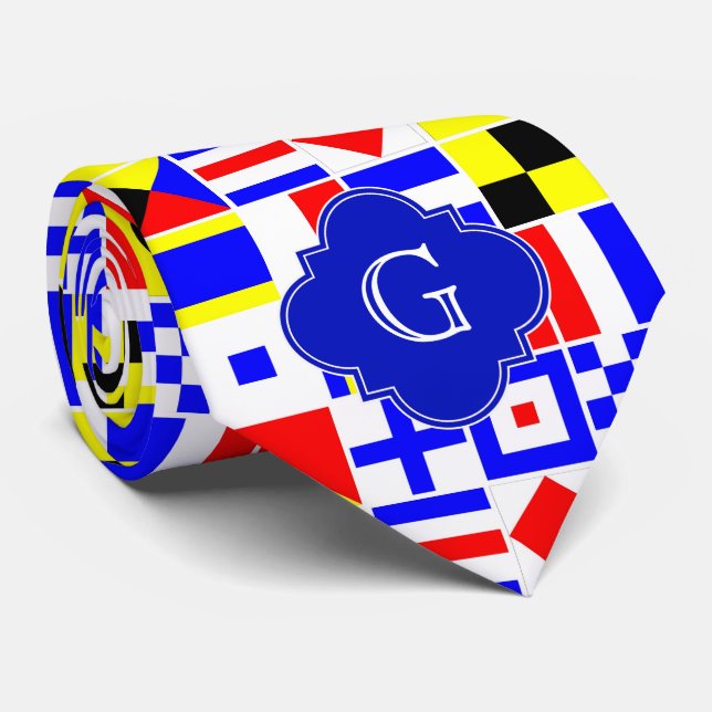 Royal Quatrefoil Monogramm Krawatte (Gerollt)