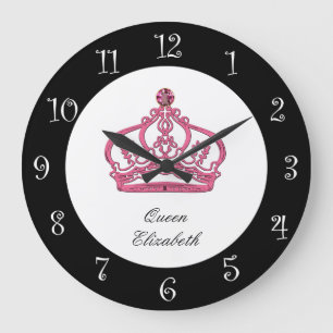 Royal Queen Monogram Wall Clock Große Wanduhr