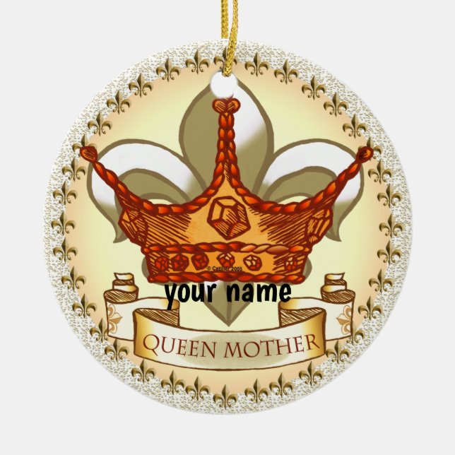 Royal Queen Mother individuelle Name Keramik Ornament (Vorne)