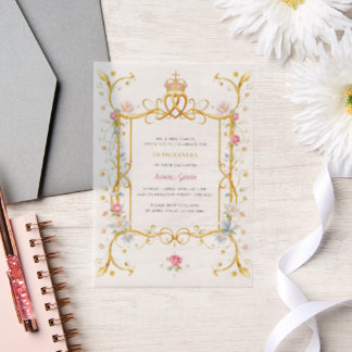 Royal Quinceañera Floral Gold Geburtstagsfeier