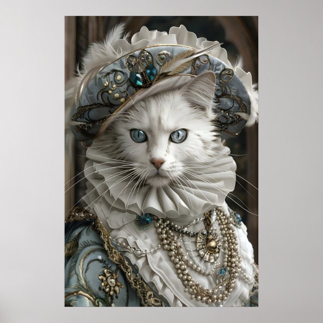 Royal Ragdoll Cat Portrait, Renaissance Pet Art Poster (Vorne)