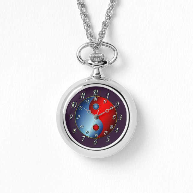 Royal Rebel - Lila Yin Yang Armbanduhr (Vorderseite)