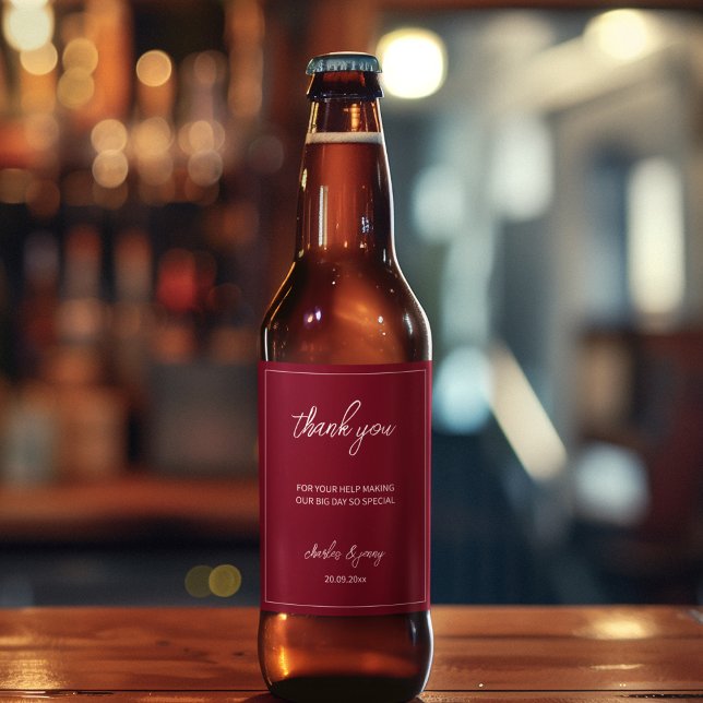 Royal Red and Blue Wedding Theme Bierflaschenetikett (Let even your drinks speaks more about your wedding theme)