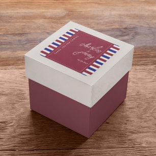 Royal Red and Blue Wedding Theme Quadratischer Aufkleber