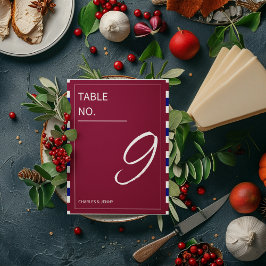 Royal Red and Blue Wedding Theme Tischnummer