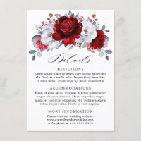 Royal Red White Silver Metallic Floral Wedding