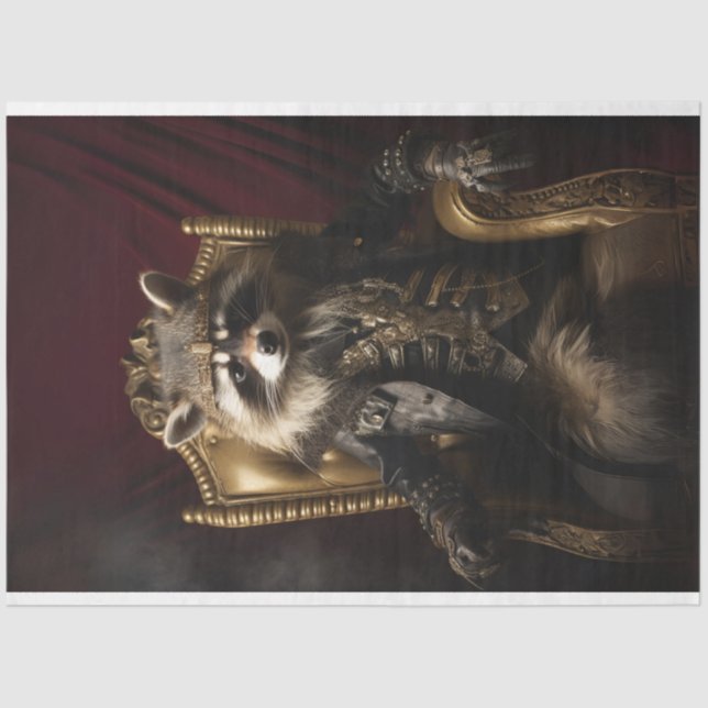 Royal Regal Raccoon King Decoupage Seidenpapier (Vorderseite)