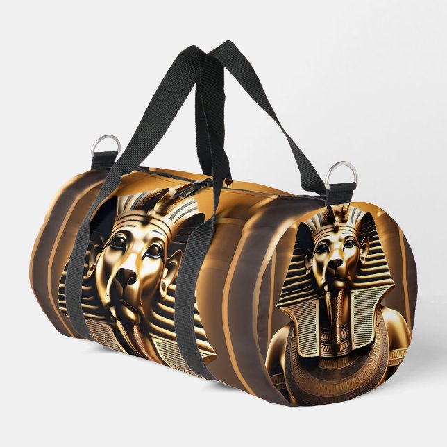 **"Royal Roar: Der goldene Pharaonenlöwe"** Duffle Bag (Linke Seite)