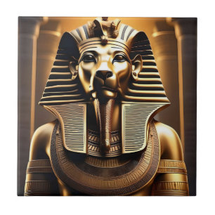 **"Royal Roar: The Golden Pharaoh Lion"*** Fliese