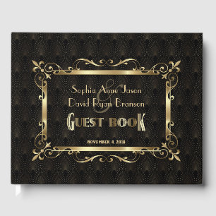 Royal Roaring 20er Jahre Gold Art Deco Hochzeit Gästebuch