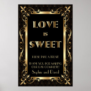 Royal Roaring 20er Jahre Gold Art Deco Liebe ist s Poster