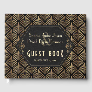 Royal Roaring 20's Gold Black Great Gatsby Wedding Gästebuch