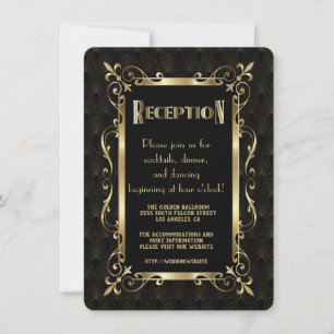 Royal Roaring Twenties Gold Art Deco Empfang Einladung