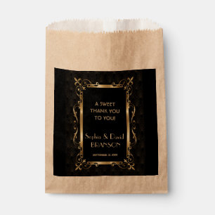 Royal Roaring Twenties Gold Art Deco Hochzeit DANK Geschenktütchen