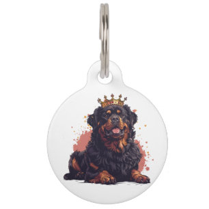 Royal Rottweiler Dog Queen Crown Haustiermarke