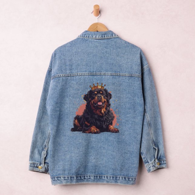 Royal Rottweiler Dog Queen Crown Jeansjacke (Hangar)