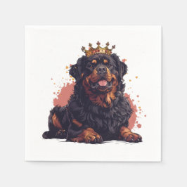 Royal Rottweiler Dog Queen Crown Serviette