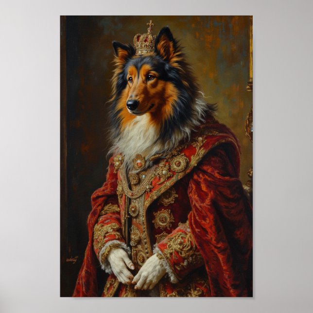 Royal Rough Collie Portrait Poster (Vorne)