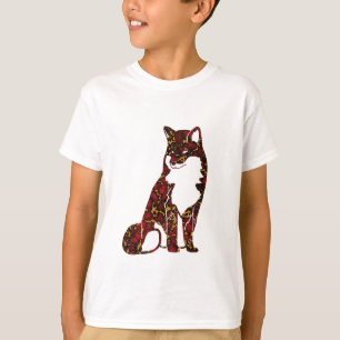 Royal Ruby Red und Gold Marble Texture auf Fuchs T-Shirt