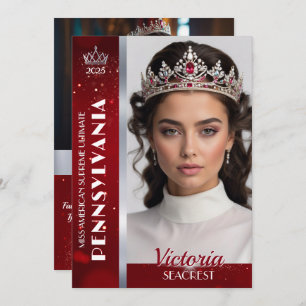 Royal Ruby Shimmer Pageant Autograph Foto Card Einladung