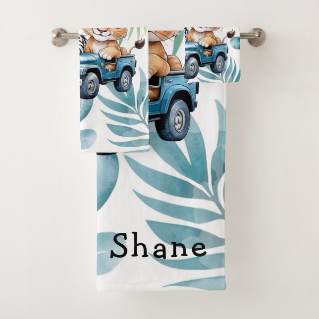 Royal Safari Ride Boy Baby Duschgeschenk Badhandtuch Set (Insitu)