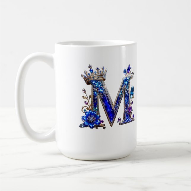 Royal Saphir Kristall M Kronen Monogramm Kaffeetasse (Links)