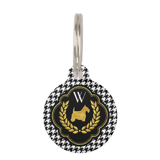 Royal Scottie Hahnentrittmuster Monogram Tiermarke (Vorderseite)