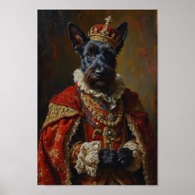Royal Scottish Terrier Portrait Poster (Vorne)