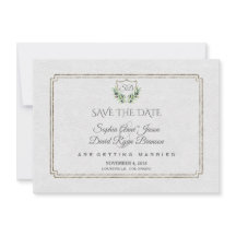 Royal Silver Wappen Lush Greenery Save the Date