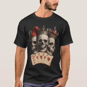 Royal Skull Flush Joker König Dame Herz T-Shirt