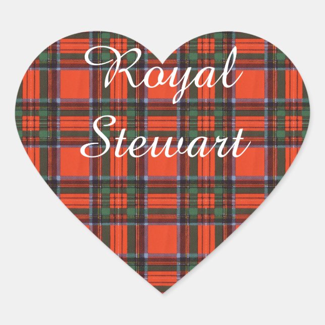 Royal Stewart clan Kariert Scottish tartan Herz-Aufkleber (Vorderseite)
