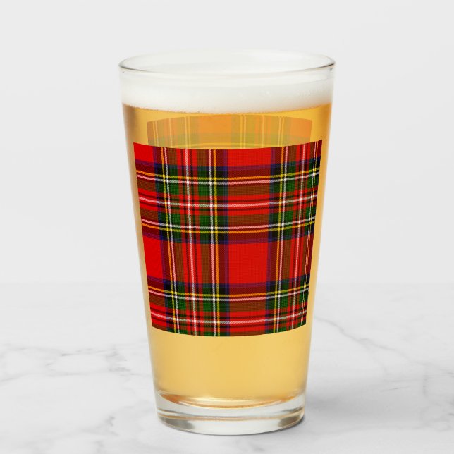 Royal Stewart Clan Tartan Kariert Glas (Vorne (Gefüllt))