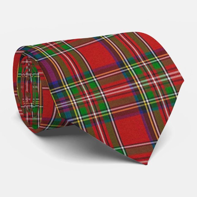 Royal Stewart Clan Tartan Kariert Krawatte (Gerollt)