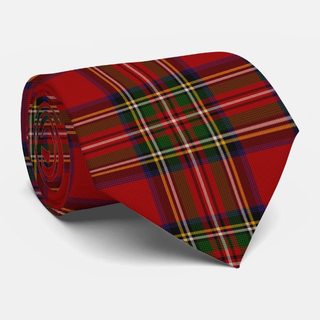 Royal Stewart Clan Tartan Kariert Krawatte (Gerollt)