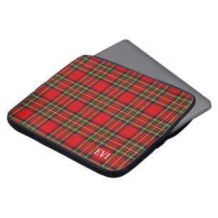 Royal Stewart Clan Tartan Kariert Monogram Name Laptopschutzhülle