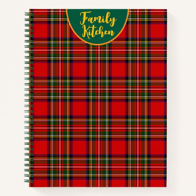 Royal Stewart Clan Tartan Kariert Personalisiert Notizbuch (Vorderseite)
