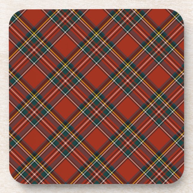 Royal Stewart Classic Red Scottish Tartan Getränkeuntersetzer (Vorderseite)
