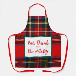 Royal Stewart Eat Drink Be Merry Xmas Karo Unisex Schürze