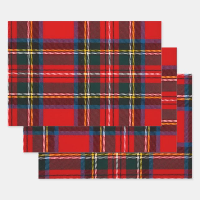 Royal Stewart Red Plaid Geschenkpapier Set (Set)