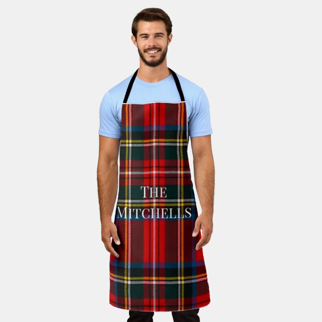 Royal Stewart Red Plaid PERSONALIZE Unisex Apron Schürze (Getragen)