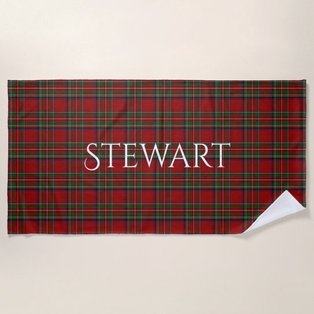 Royal Stewart Tartan Kariert Beach Towel Strandtuch (Vorderseite)