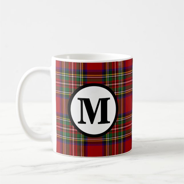 Royal Stewart Tartan Kariert Scottish Clan Monogra Kaffeetasse (Links)