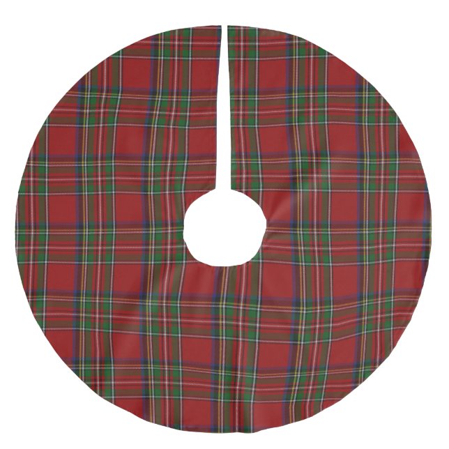 Royal Stewart Tartan Kariert Tree Skirt Polyester Weihnachtsbaumdecke (Vorderseite)
