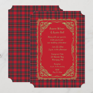 Royal Stewart Tartan Kariert Wedding Einladung