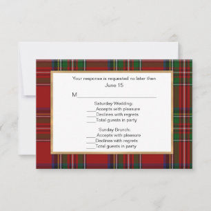 Royal Stewart Tartan Kariert Wedding Multi RSVP Ca